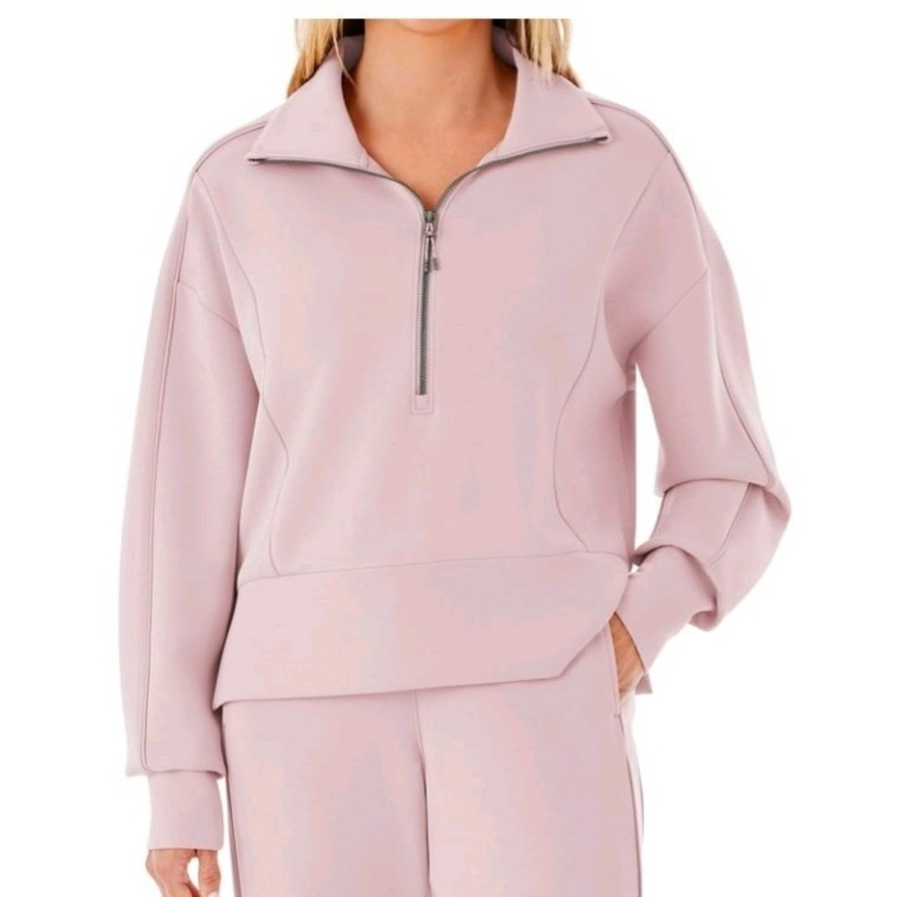 Member's Mark Sandwash Half Zip Pullover Mock Neck Pink Large NWT